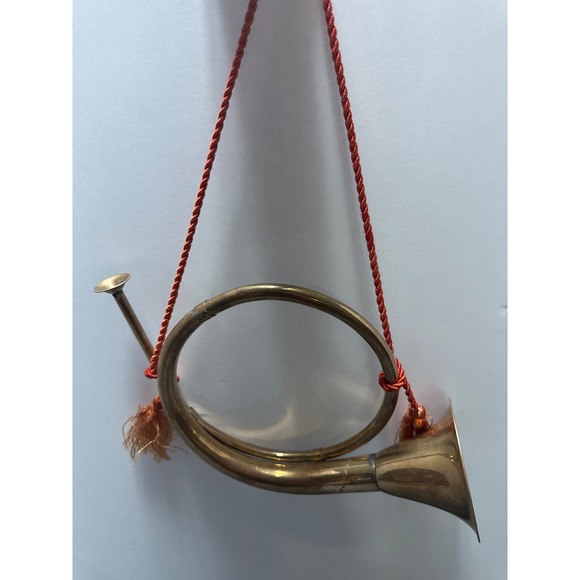 Other - Vintage Brass Fox Hunt Horn Decorative Bugle with Red Tassel Cord Made in India